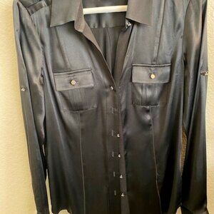 Black silk top, Size 6